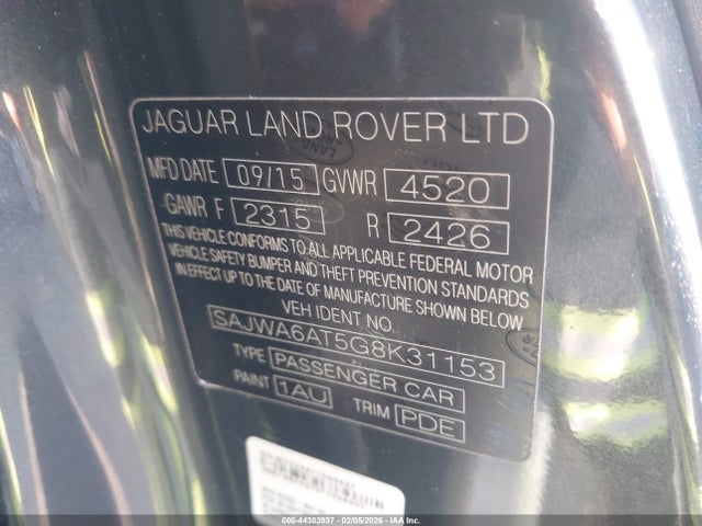 2016 JAGUAR F-TYPE SAJWA6AT5G8K31153 Photo 8