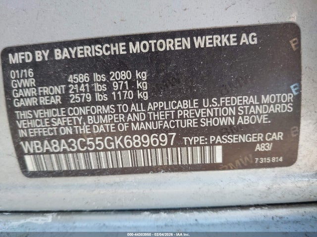 2016 BMW 320I WBA8A3C55GK689697 Photo 8