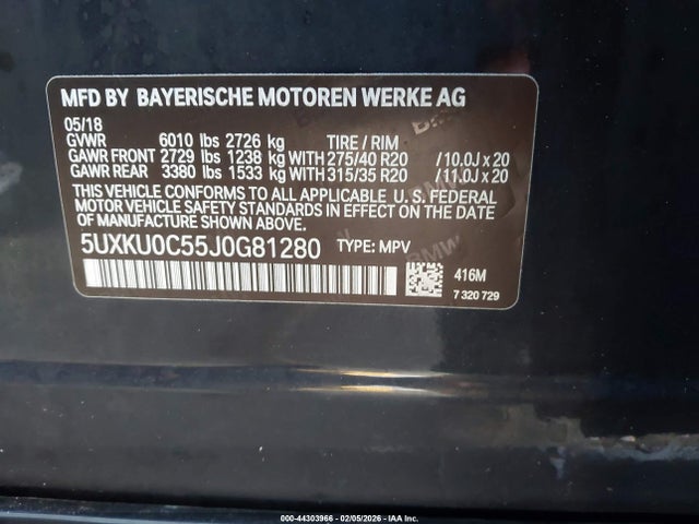 5UXKU0C55J0G81280 BMW X6 Sdrive35i