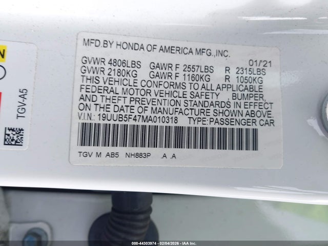 Продажа на аукционе авто 2021 Acura Tlx Technology Package, vin: 19UUB5F47MA010318, номер лота: 44303974