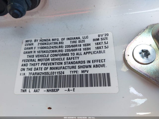 Honda Cr-v Awd Ex 2020 7FARW2H55LE011524 Image 9