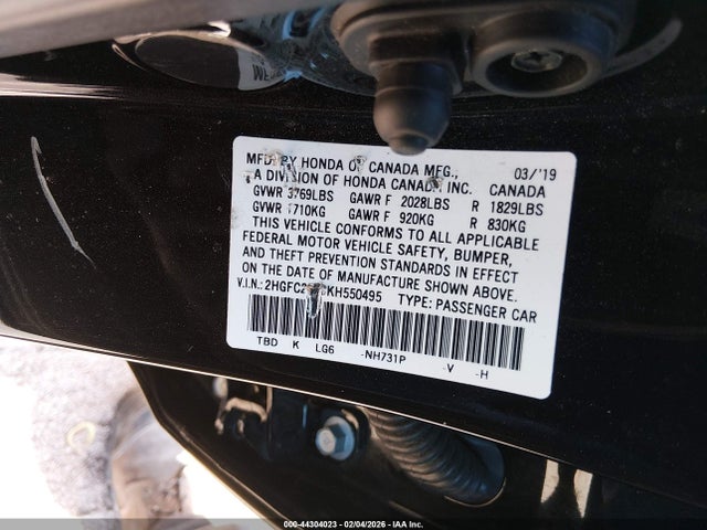Honda Civic Sport 2019 2HGFC2F83KH550495 Image 9