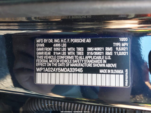 2021 PORSCHE CAYENNE WP1AG2AY5MDA33945 Photo 8