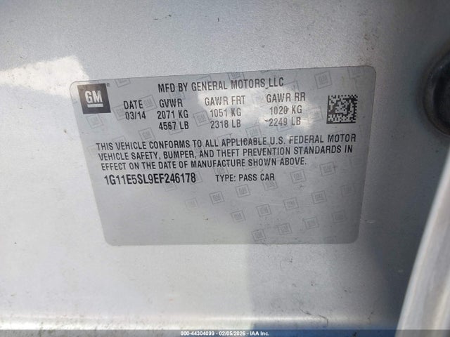 Chevrolet MALIBU 2LT 2014 1G11E5SL9EF246178 Image 9