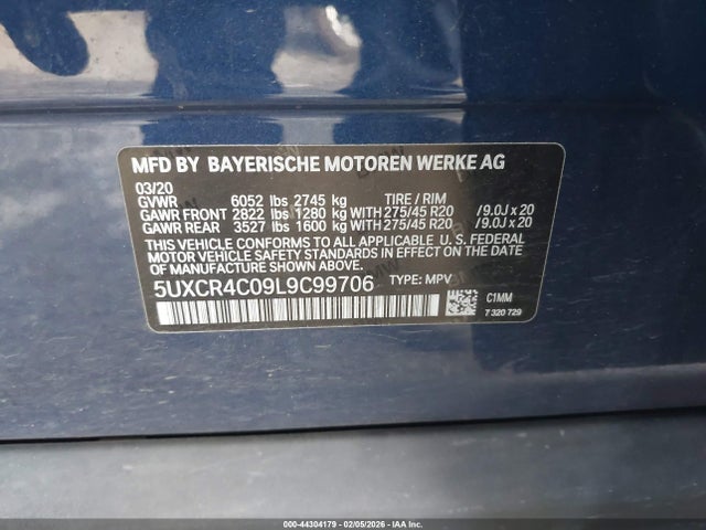 5UXCR4C09L9C99706 BMW X5 Sdrive40i