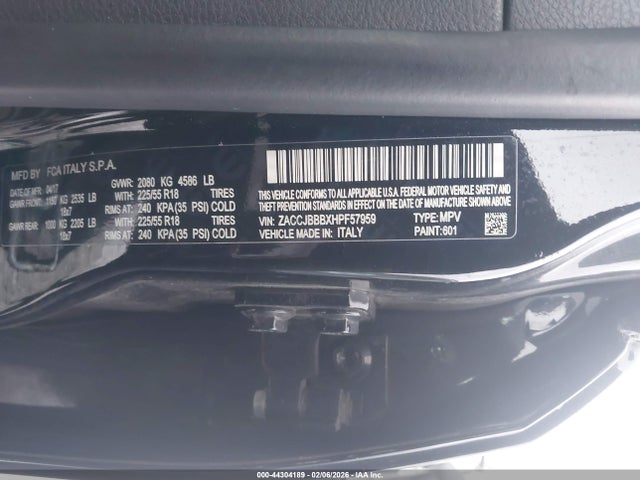 Продажа на аукционе авто 2017 Jeep Renegade Latitude 4x4, vin: ZACCJBBBXHPF57959, номер лота: 44304189