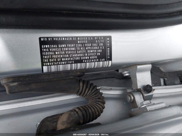 Aukcja sprzedaży 2013 Volkswagen Beetle Turbo, vin: 3VW467ATXDM611672, numer aukcji: 44304267
