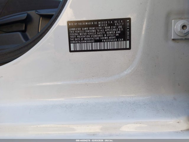 Продаж на аукціоні авто 2017 Volkswagen Jetta 1.4t S, vin: 3VW2B7AJ0HM386492, номер лоту: 44304278