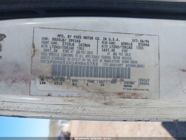 1994 FORD ECONOLINE 1FBHS31H1RHB65755 Photo 8