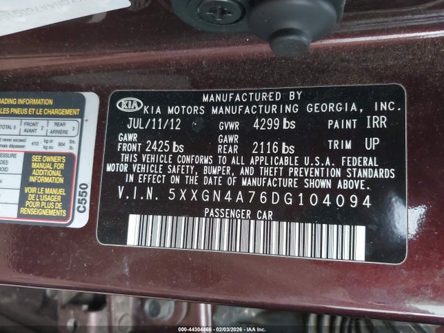 2013 KIA OPTIMA 5XXGN4A76DG104094 Photo 8