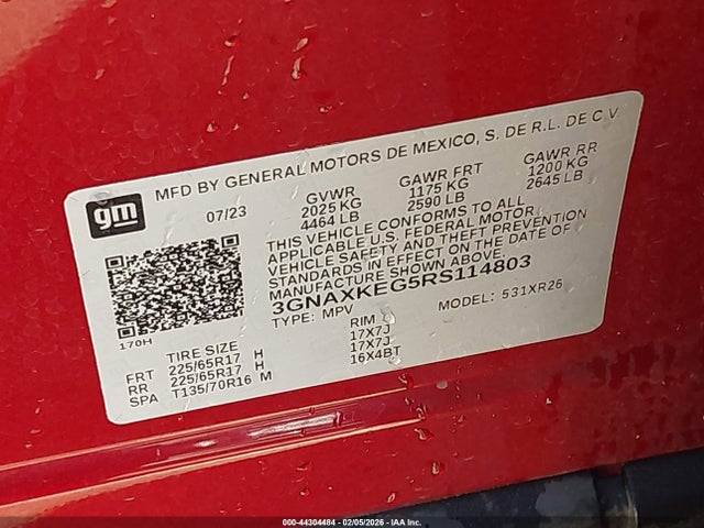 3GNAXKEG5RS114803 Chevrolet Equinox Fwd Lt