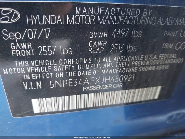 2018 HYUNDAI SONATA 5NPE34AFXJH650921 Photo 8