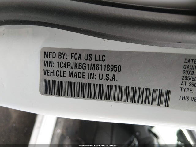 44304511 :رقم المزاد ، 1C4RJKBG1M8118950 vin ، 2021 Jeep Grand Cherokee L Limited 4x4 مزاد بيع