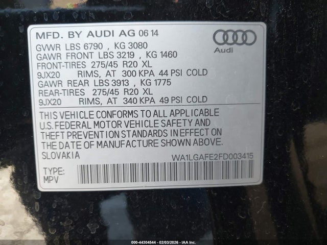 2015 AUDI Q7 WA1LGAFE2FD003415 Photo 8