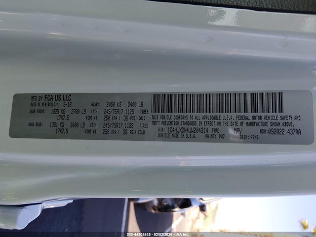 1C4HJXDN4JW204314 Jeep Wrangler Unlimited Sport S 4x4