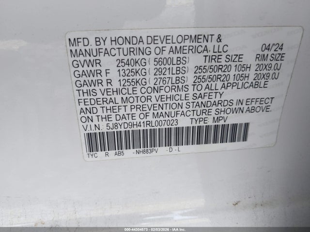Продажа на аукционе авто 2024 Acura Mdx Technology Package, vin: 5J8YD9H41RL007023, номер лота: 44304573
