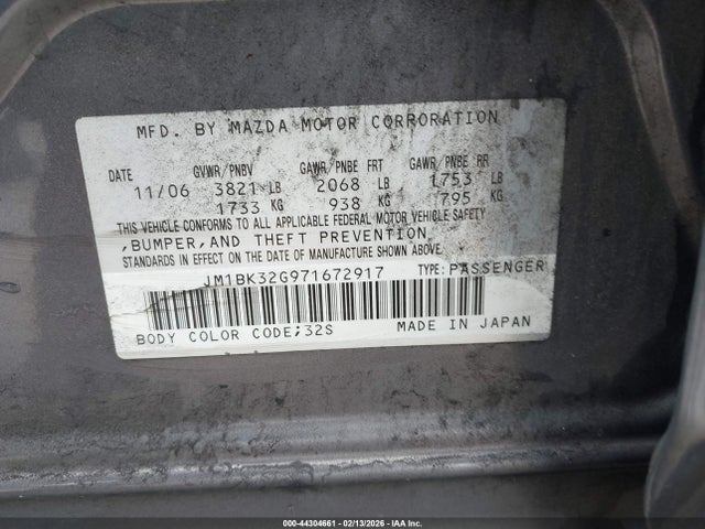 2007 MAZDA MAZDA3 JM1BK32G971672917 Photo 8