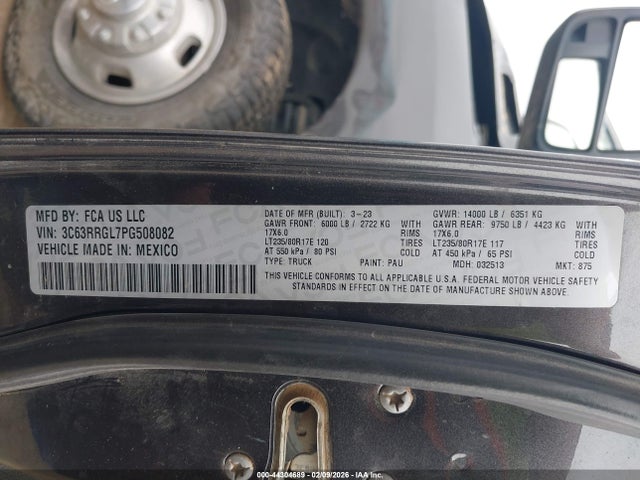2023 Ram 3500 Tradesman  4x4 8' Box მანქანა იყიდება აუქციონზე, vin: 3C63RRGL7PG508082, აუქციონის ნომერი: 44304689
