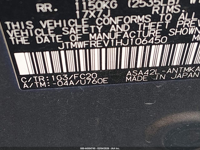 Toyota Rav4 Xle 2017 JTMWFREV1HJ106450 Image 9