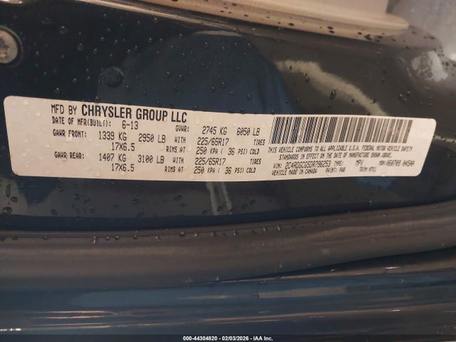 Продаж на аукціоні авто 2013 Dodge Grand Caravan Sxt, vin: 2C4RDGCG5DR796253, номер лоту: 44304820