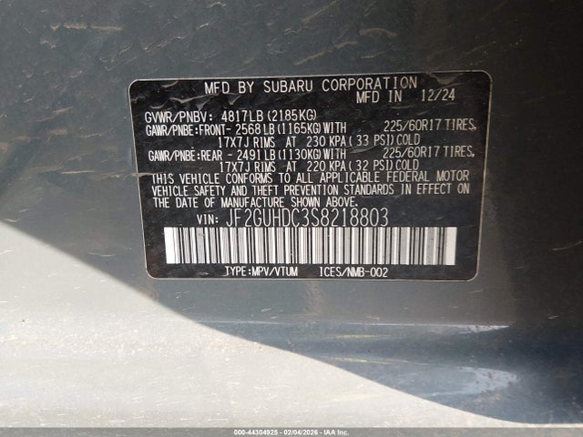 Subaru Crosstrek Premium 2025 JF2GUHDC3S8218803 Image 9