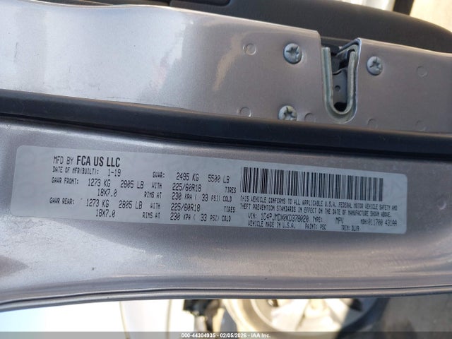 44304935 :رقم المزاد ، 1C4PJMDX0KD378020 vin ، 2019 Jeep Cherokee Limited 4x4 مزاد بيع