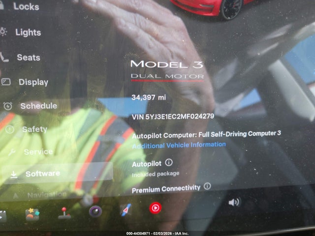 44304971 :رقم المزاد ، 5YJ3E1EC2MF024279 vin ، 2021 Tesla Model 3 Performance Dual Motor All-wheel Drive مزاد بيع