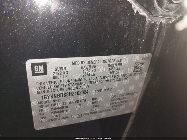 2017 CADILLAC XT5 1GYKNBRS3HZ102324 Photo 8