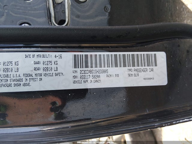 Aukcja sprzedaży 2016 Chrysler 300, vin: 2C3CCABG1GH233805, numer aukcji: 44305143