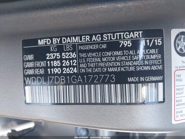 WDDLJ7DB1GA172773 Mercedes-Benz CLS 550