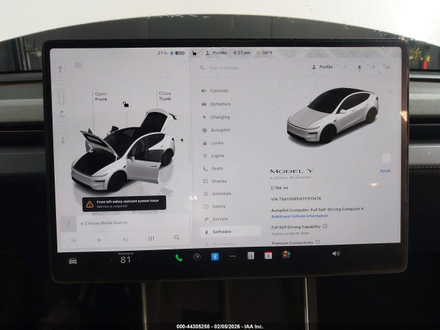 Aukcja sprzedaży 2026 Tesla Model Y Premium Rear-wheel Drive/standard Rear-wheel Drive, vin: 7SAYGDEDXTF517476, numer aukcji: 44305258