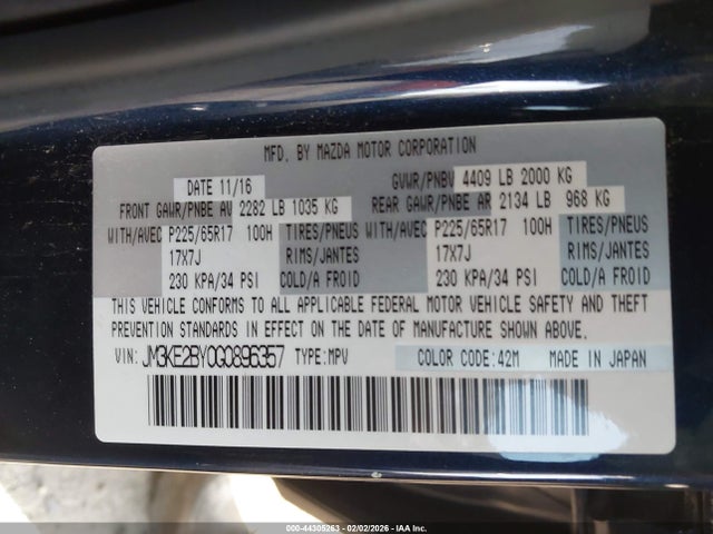 Mazda CX-5 SPORT 2016 JM3KE2BY0G0896357 Image 9