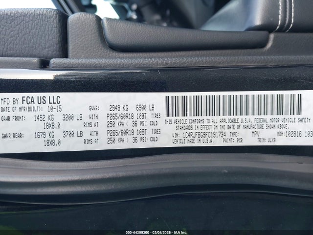 Jeep Grand Cherokee Limited 2015 1C4RJFBG9FC191734 Image 9