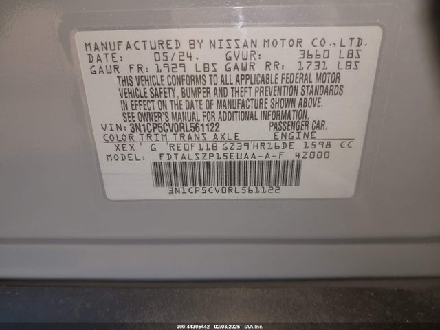 Nissan Kicks Sv Xtronic Cvt 2024 3N1CP5CV0RL561122 Image 9