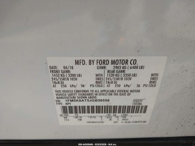 Ford Police Interceptor Utility 2018 1FM5K8AT5JGB59558 Image 9