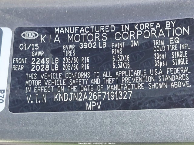 KNDJN2A26F7191327 KIA Soul
