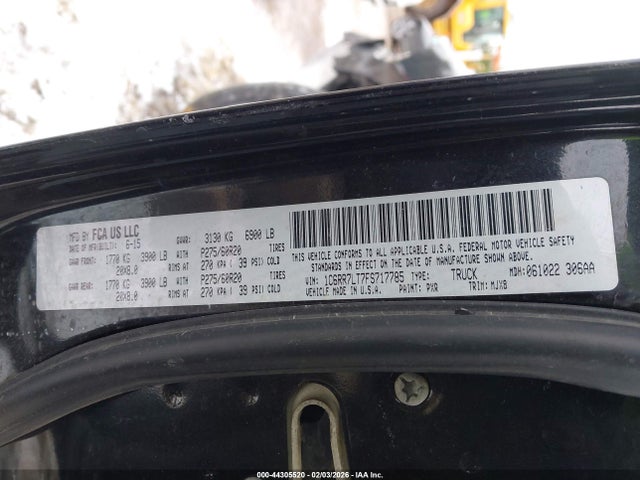 Продажа на аукционе авто 2015 Ram 1500 Big Horn, vin: 1C6RR7LT7FS717785, номер лота: 44305520
