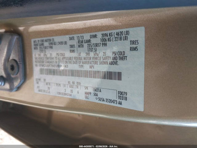 Ford ESCAPE S 2014 1FMCU0F76EUB95443 Image 9