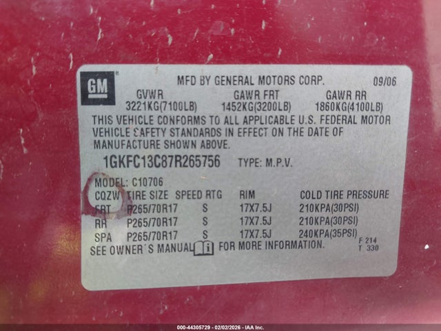 2007 GMC YUKON 1GKFC13C87R265756 Photo 8