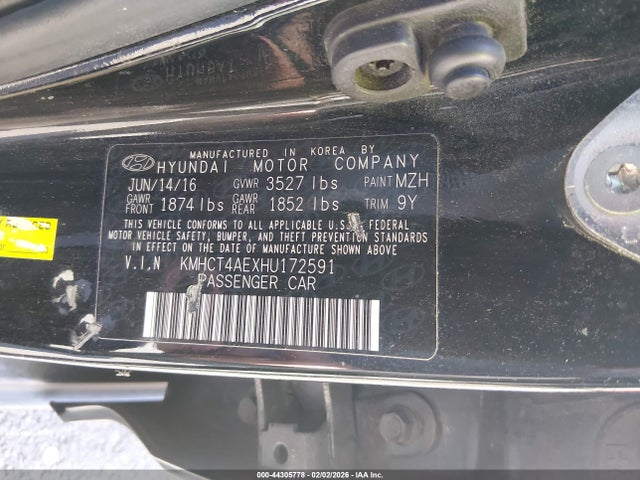 2017 HYUNDAI ACCENT KMHCT4AEXHU172591 Photo 8