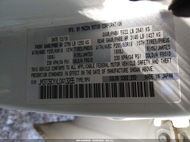 JM3TCBCYXL0413265 Mazda Cx-9 Touring