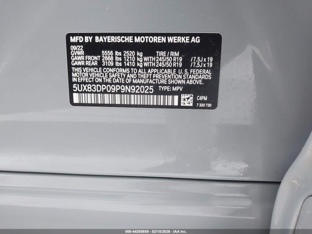 5UX83DP09P9N92025 BMW X3 M40i