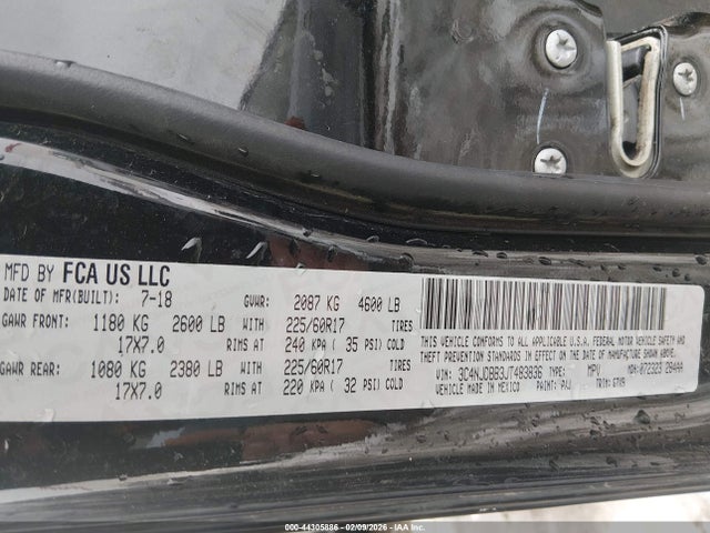 Aukcja sprzedaży 2018 Jeep Compass Latitude 4x4, vin: 3C4NJDBB3JT483836, numer aukcji: 44305886