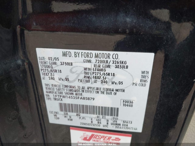 2005 FORD F-150 1FTPW14535FA85879 Photo 8