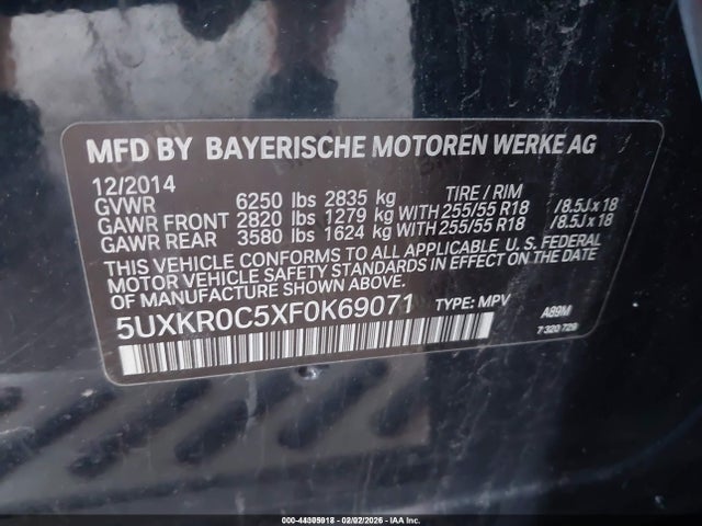 Продаж на аукціоні авто 2015 Bmw X5 Xdrive35i, vin: 5UXKR0C5XF0K69071, номер лоту: 44305918