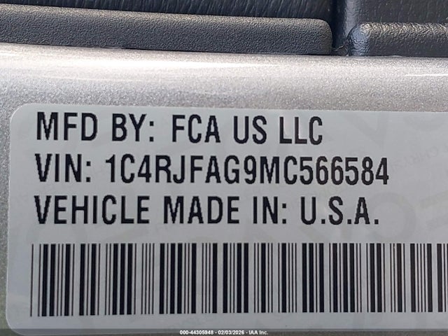 1C4RJFAG9MC566584 Jeep Grand Cherokee Laredo X 4x4