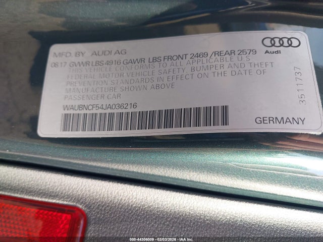 2018 AUDI A5 WAUBNCF54JA036216 Photo 8