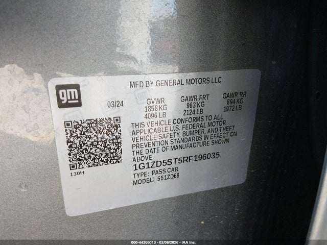 1G1ZD5ST5RF196035 Chevrolet Malibu Fwd 1lt