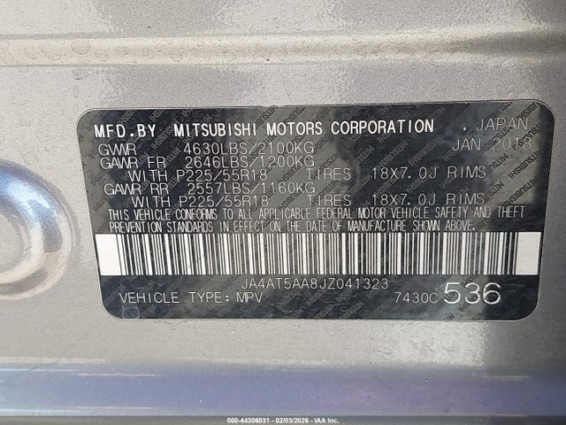 2018 MITSUBISHI ECLIPSE CROSS JA4AT5AA8JZ041323 Photo 8