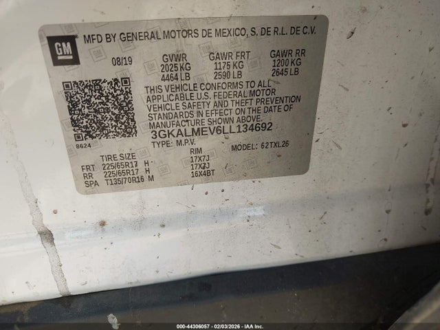 3GKALMEV6LL134692 GMC Terrain Fwd Sle